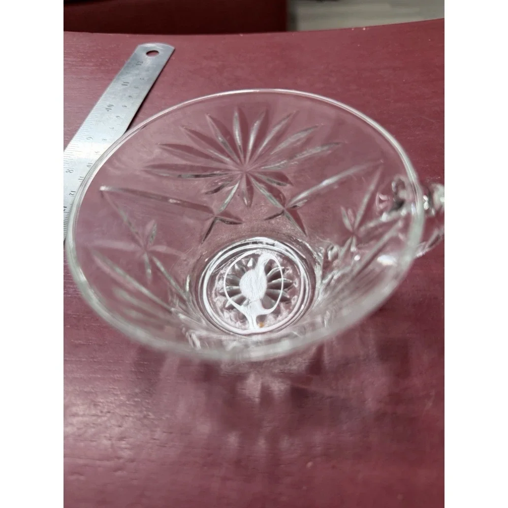 Anchor Hocking Punch Snack Cup Glass Prescut Clear Star Fan‎ About 2 1/4
